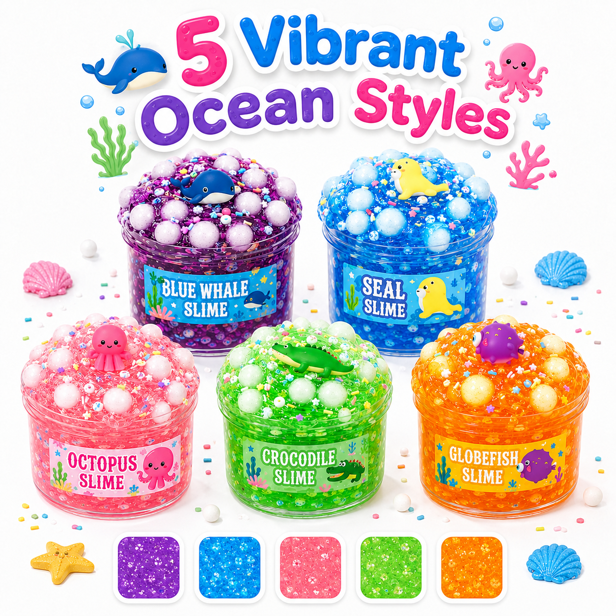 Fish Foam Bead Crystal Slime